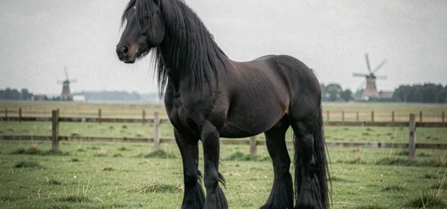 Le cheval frison noir : origines, caractéristiques et secrets de cette race majestueuse Le cheval frison noir : origines, caractéristiques et secrets de cette race majestueuse