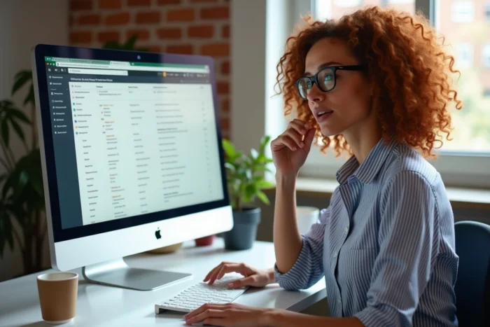 Jeune femme cherchant une solution pour archiver une commande sur le site Amazon
