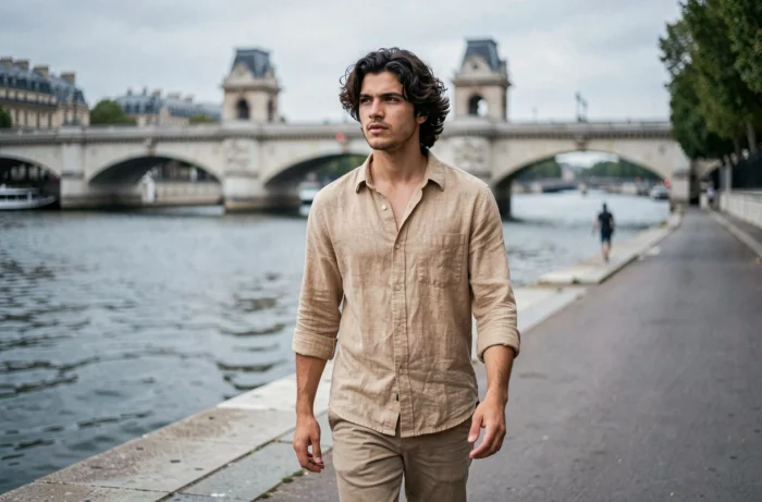 Jeune homme se promenant au bord de la Seine à Paris, portrait discret illustrant la vie secrète de Jack Depp